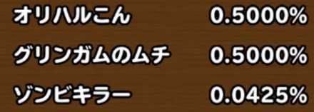 目玉装備の排出確率の画像