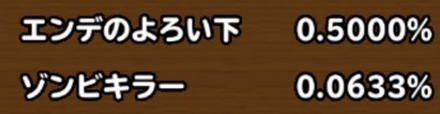 目玉装備の排出確率の画像
