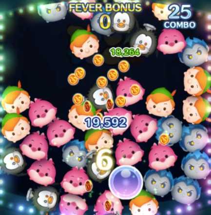 ツムが落ちてきている画像