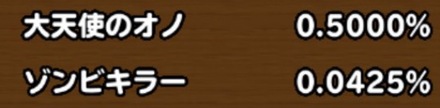 目玉装備の排出確率の画像