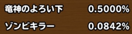 目玉装備の排出確率の画像