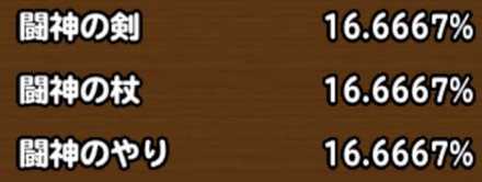 目玉装備の排出確率の画像