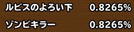 目玉装備の排出確率の画像