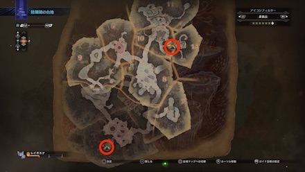 陸珊瑚の台地のキャンプ設営地一覧