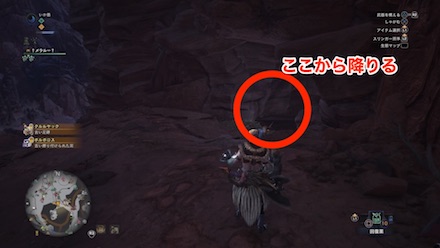 大蟻塚の荒地エリア6のキャンプ設営地