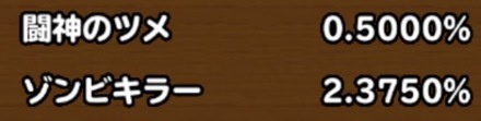 目玉装備の排出確率の画像