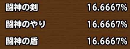 目玉装備の排出確率の画像