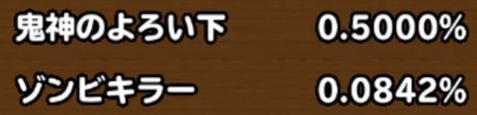 目玉装備の排出確率の画像