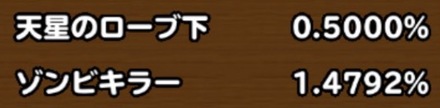 目玉装備の排出確率の画像
