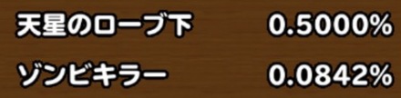目玉装備の排出確率の画像