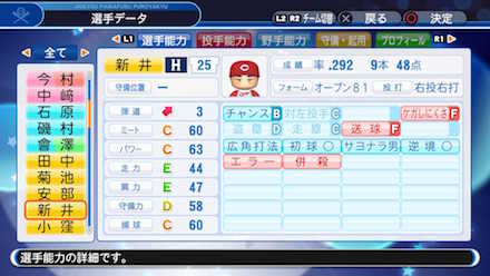 新井貴浩の選手データ画像