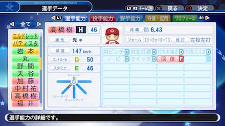 高橋樹也の選手データ画像