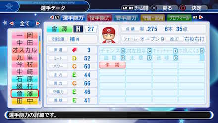 會澤翼の選手データ画像