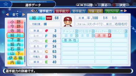 細川亨の選手データ画像