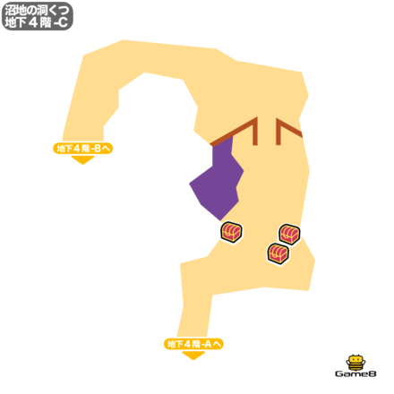 ドラクエ7の沼地の洞くつ地下4階-Cのマップ