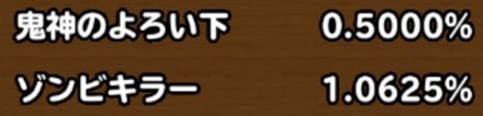 目玉装備の排出確率の画像