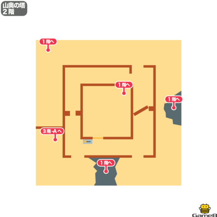 山奥の塔2階のマップ