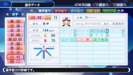 河村丈夫の選手ステータス画像