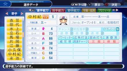 中村紀洋の選手ステータス画像