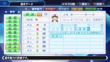 坪井智哉の選手ステータス画像