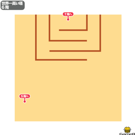 ドラクエ7の世界一高い塔6階のマップ