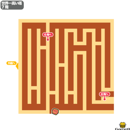 ドラクエ7の世界一高い塔7階のマップ