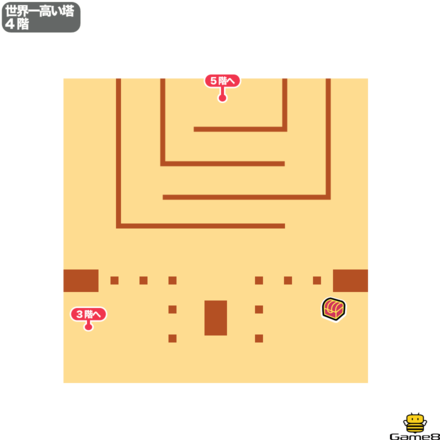 ドラクエ7の世界一高い塔4階のマップ