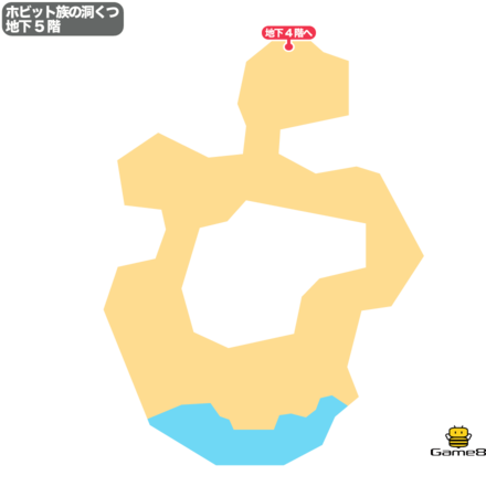 ドラクエ7のホビット族の洞くつ地下5階のマップ