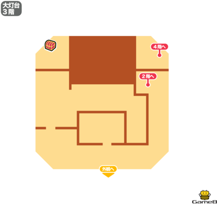 ドラクエ7の大灯台3階のマップ