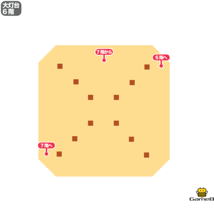 ドラクエ7の大灯台6階のマップ