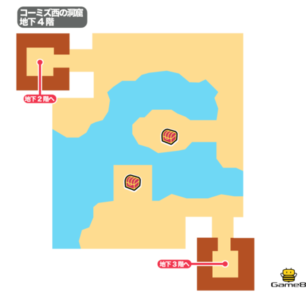 ドラクエ4のコーミズ西の洞窟の地下4階のマップ