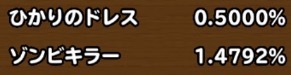 目玉装備確定枠の排出確率の画像