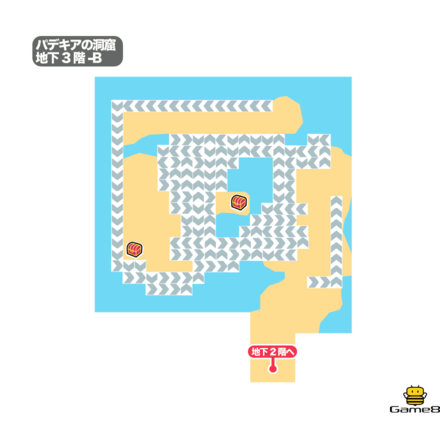 ドラクエ4のパデキアの洞窟の地下3階-Bのマップ