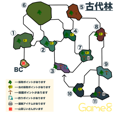 モンハンクロス攻略 古代林のマップ情報 採集ポイント アイテム一覧 Mhx ゲームエイト