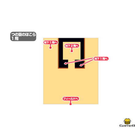ドラクエ4のつの笛のほこらの1階のマップ