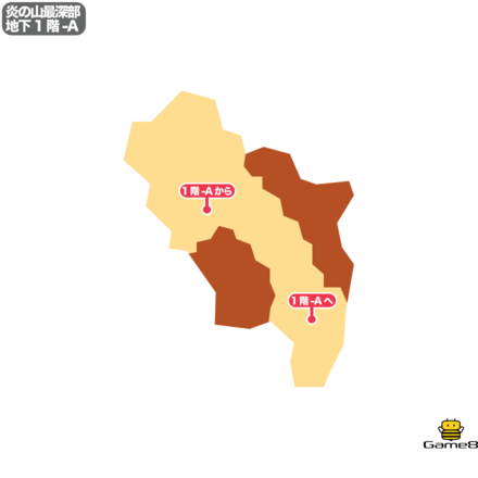 ドラクエ7の炎の山最深部の地下1階-A