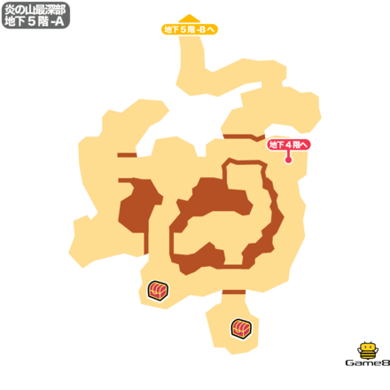 ドラクエ7の炎の山最深部の地下5階-A