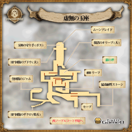 オクトパストラベラーの虚無の玉座のマップ