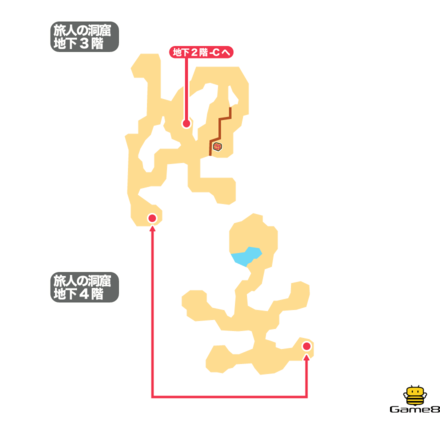 ドラクエ6の旅人の洞窟の地下3階と地下4階のマップ