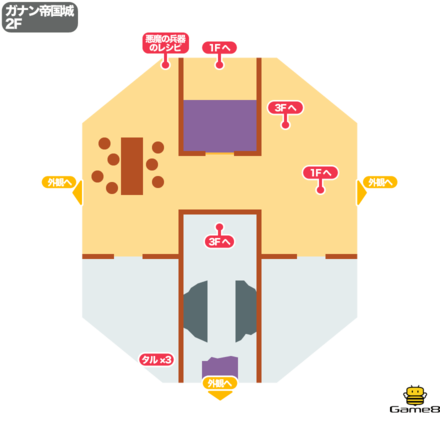 ドラクエ7のガナン帝国城の2F