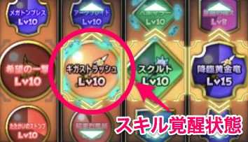 スキル覚醒状態の画像