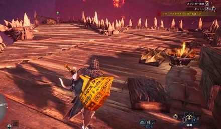 障壁右側にある拘束弾の場所