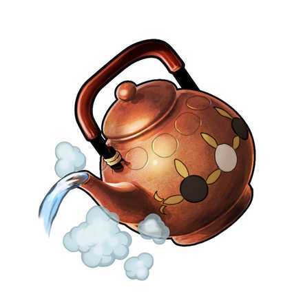 アツアツのお湯の画像