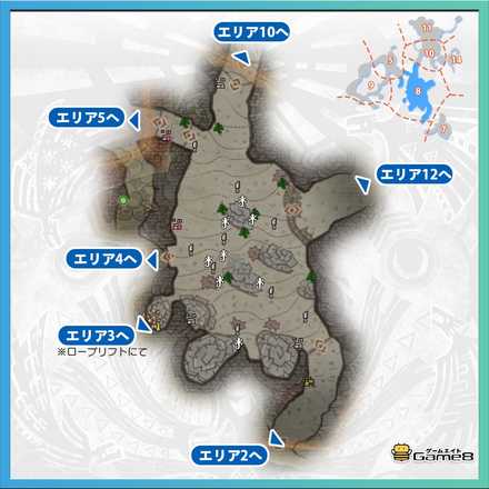 陸珊瑚の台地エリア8のマップ
