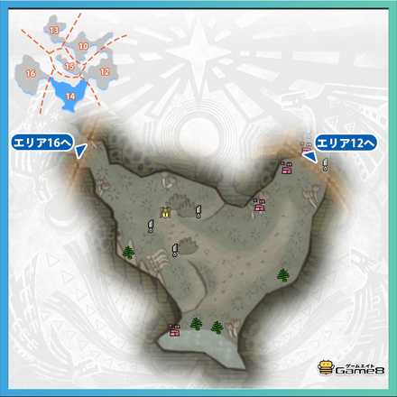 瘴気の谷エリア14のマップ