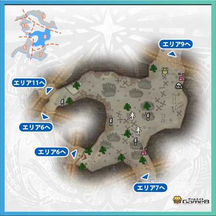 瘴気の谷エリア8のマップ