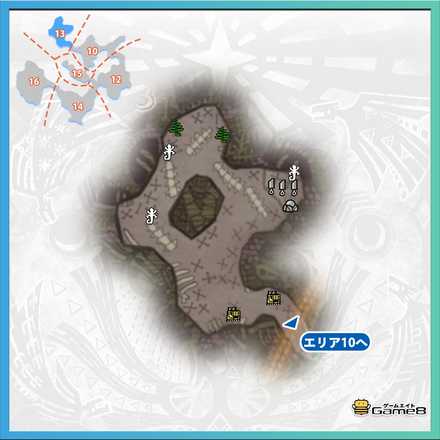 瘴気の谷エリア13のマップ