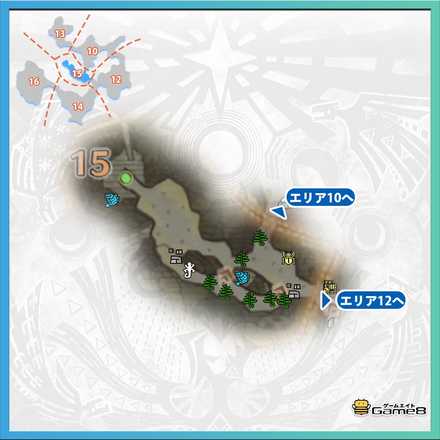 瘴気の谷エリア15のマップ