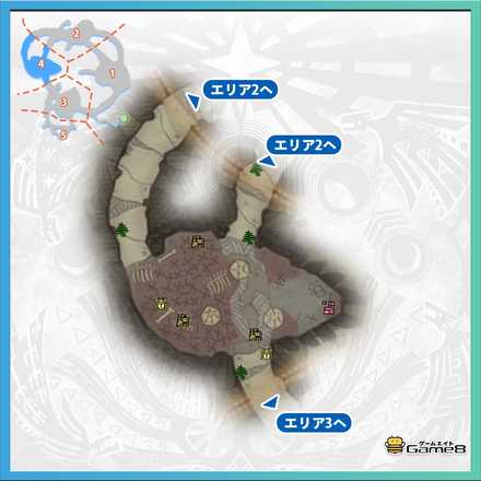 瘴気の谷エリア4のマップ