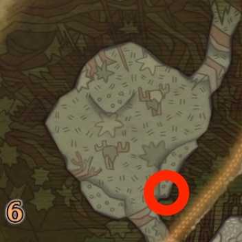 導きの地の森林地帯(エリア6)の骨採取ポイント